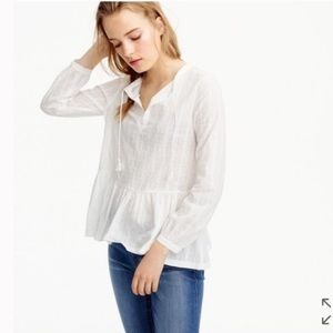 J. CREW Swiss Dot Peplum Top